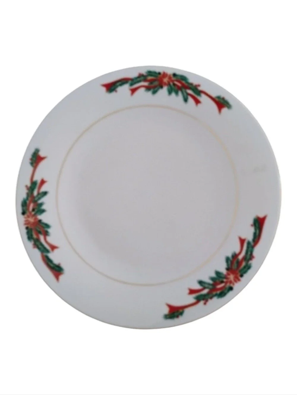 Tienshan Vintage Elegant Poinsetta Ribbon Holiday 10 1/2